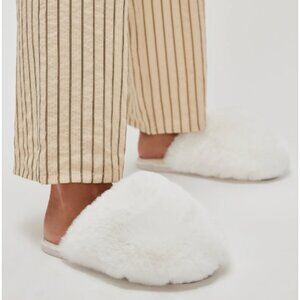 Free People Snowball Faux Fur Slipper in Snow White Size 39 - NEW